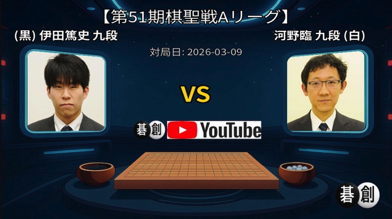 河野臨九段が伊田篤史九段に勝利